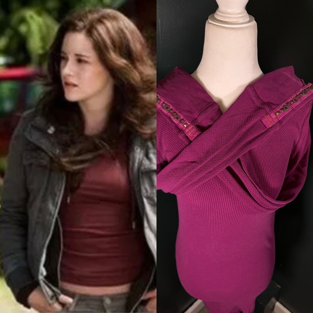 Free People • RARE • Stud Cuff Waffle Knit Thermal • ASO Bella Swan